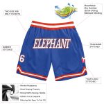 Custom Personalized Throwback Basketball Shorts - Blue, White, Orange with Team Name and Number Personalized Blue White-Orange