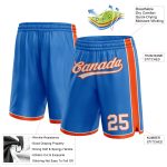 Personalized Basketball Shorts in Blue White and Orange Custom Design Personalized Blue White-Orange Basketball Shorts