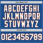 Custom Personalized Baseball Jersey with Blue White-Orange Mesh - Authentic Throwback Design, Name & Number Personalized