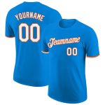 Custom Blue and Orange Performance T-Shirt - Personalized Activewear for Men and Women Personalized Blue White-Orange Performance