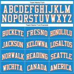 Personalized Throwback Basketball Jersey - Blue and White with Orange Trim 2 Personalized Blue White-Orange Throwback Basketball