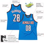Personalized Blue White Orange Basketball Jersey - Vintage Style Throwback Jersey Personalized Blue White-Orange Throwback