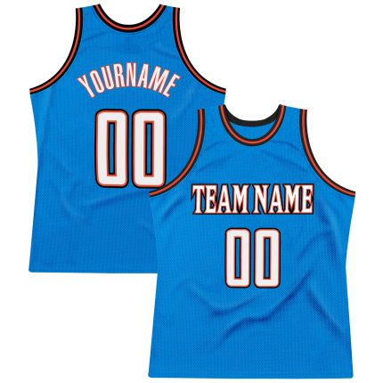 Personalized Blue White Orange Basketball Jersey - Vintage Style Throwback Jersey Personalized Blue White-Orange Throwback