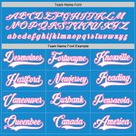 Custom Hockey Jersey with Personalized Name and Number in Blue, White, and Pink Personalized Blue White-Pink Hockey Jersey