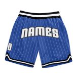 Personalized Blue White Gray Pinstripe Basketball Shorts for Men Personalized Blue White Pinstripe White-Gray Basketball