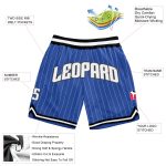 Personalized Blue White Gray Pinstripe Basketball Shorts for Men Personalized Blue White Pinstripe White-Gray Basketball