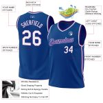 Personalized Blue and Purple Throwback Basketball Jersey for Men and Women Personalized Blue White-Purple Throwback Basketball