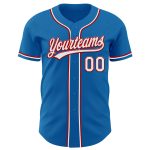 Custom Team Baseball Jersey - Personalized Blue Red White Authentic with Name & Number Personalized Blue White-Red Authentic