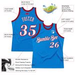 Custom Team Basketball Jersey with Name and Number - Personalized Authentic Throwback in Blue White Red Personalized Blue