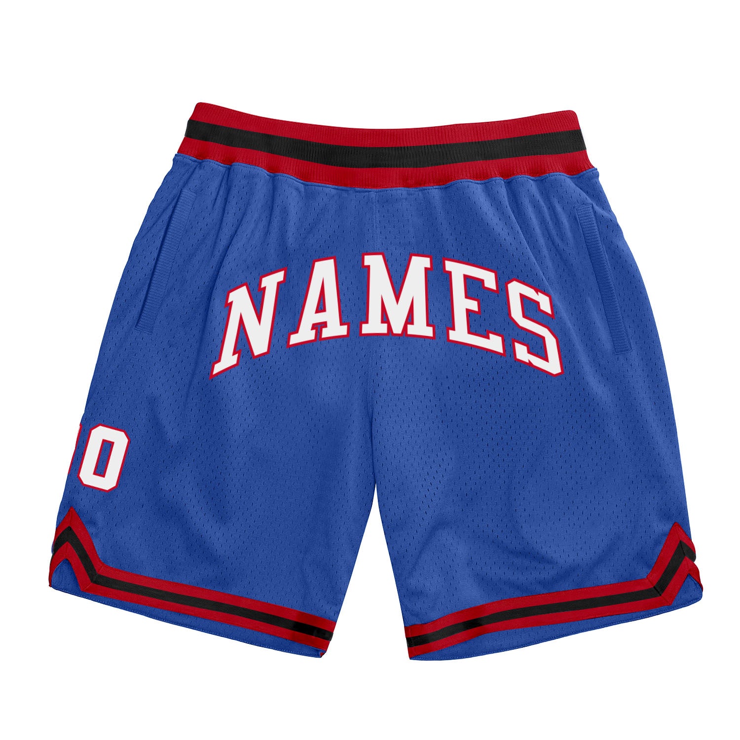 Personalized Authentic Blue Red White Throwback Basketball Shorts Personalized Blue White-Red Authentic Throwback Basketball