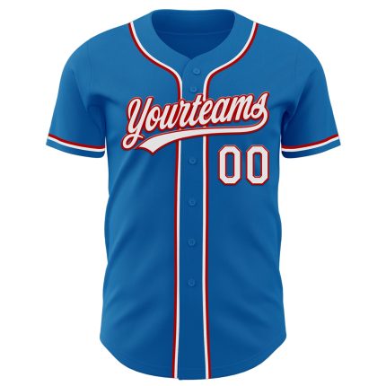 Personalized Baseball Jersey in Blue, White, and Red - Custom Team Jersey Personalized Blue White-Red Baseball Jersey
