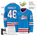 Custom Name and Number Hockey Jersey - Personalized Blue Red White Team Uniform Personalized Blue White-Red Hockey Jersey