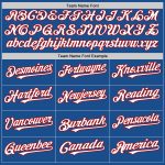 Custom Blue White Red Throwback Baseball Jersey for Men and Women Personalized Blue White-Red Mesh Throwback Baseball Jersey