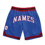 Custom Blue Red Throwback Basketball Shorts for Men - Personalized Sportswear Personalized Blue White-Red Throwback Basketball
