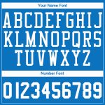 Custom Name and Number Basketball Jersey in Blue and White Round Neck - Personalized Team Apparel Personalized Blue White