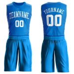 Personalized Basketball Jersey Blue White Round Neck - Custom Suit 2 Personalized Blue White Round Neck Suit Basketball Jersey