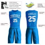 Personalized Basketball Jersey Blue White Round Neck - Custom Suit 2 Personalized Blue White Round Neck Suit Basketball Jersey