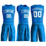 Personalized Basketball Jersey Blue White Round Neck - Custom Suit 2 Personalized Blue White Round Neck Suit Basketball Jersey