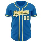 Custom Blue White Yellow Baseball Jersey - Personalized Sports Apparel Personalized Blue White-Yellow Baseball Jersey