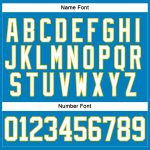 Personalized Blue Yellow White Hockey Jersey with Lace Neck Design Personalized Blue White-Yellow Hockey Lace Neck Jersey