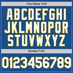 Custom Personalized Authentic Throwback Baseball Jersey with Team Name and Number - Blue White-Yellow Mesh Personalized Blue