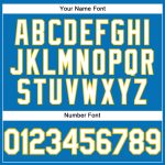 Custom Team Name Number Performance T-Shirt - Personalized Blue White Yellow Design Personalized Blue White-Yellow Performance