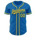 Custom Blue Yellow Baseball Jersey - Personalized Sports Team Apparel Personalized Blue Yellow Baseball Jersey