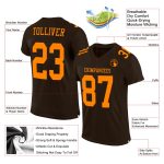 Personalized Brown Bay Orange Football Jersey - Custom Mesh Sports Apparel Personalized Brown Bay Orange Mesh Football Jersey