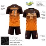 Custom Personalized Soccer Jersey with Name and Number - Brown Bay Orange-White Sublimation Team Uniform Personalized Brown