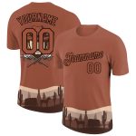 Personalized 3D Cowboy Rodeo T-Shirt - Brown Black Performance Shirt for Men Personalized Brown Black 3D Cowboy Rodeo Performance