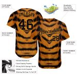 Personalized 3D Tiger Baseball Jersey - Brown and Black Gold Design Personalized Brown Black-Gold 3D Tiger Baseball Jersey