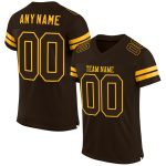 Custom Brown-Gold Football Jersey Personalized with Name & Number - Authentic Team Gear Personalized Brown Brown-Gold Mesh