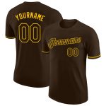 Personalized Brown Gold Performance T-Shirt for Men & Women - Custom Activewear Personalized Brown Brown-Gold Performance