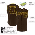 Personalized Brown-Gold Sleeveless Baseball Jersey for Men and Women Personalized Brown Brown-Gold Sleeveless Baseball Jersey