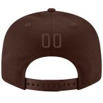 Personalized Adjustable Snapback Hat in Brown and Gold Stitching Personalized Brown Brown-Gold Stitched Adjustable Snapback