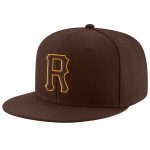 Custom Name Number Adjustable Snapback Hat Brown and Gold Stitched Personalized Team Cap Personalized Brown Brown-Gold Stitched