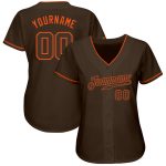 Personalized Brown Orange Baseball Jersey - Custom Team Sports Apparel Personalized Brown Brown-Orange Baseball Jersey