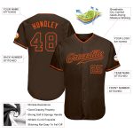 Personalized Brown Orange Baseball Jersey - Custom Team Sports Apparel Personalized Brown Brown-Orange Baseball Jersey