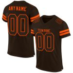 Personalized Brown and Orange Mesh Football Jersey for Men and Women Personalized Brown Brown-Orange Mesh Football Jersey