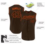 Personalized Brown Orange Sleeveless Baseball Jersey for Men and Women Personalized Brown Brown-Orange Sleeveless Baseball