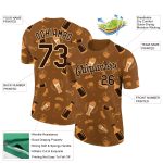 Custom 3D Oktoberfest Beer Festival T-Shirt in Brown and Cream - Performance Tee Personalized Brown City Cream 3D Oktoberfest