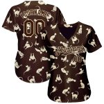 Personalized 3D Cat Baseball Jersey in Brown Cream Color - Unique Custom Apparel Personalized Brown Cream 3D Cat Baseball