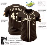 Personalized Brown Cream Baseball Jersey for Custom Team Apparel and Gifts Personalized Brown Cream Baseball Jersey