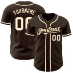 Personalized Brown Cream Baseball Jersey for Custom Team Apparel and Gifts Personalized Brown Cream Baseball Jersey