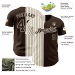 Custom Name and Number Personalized Brown Pinstripe Baseball Jersey - Authentic Split Fashion Team Apparel Personalized Brown