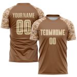 Personalized Camo Soccer Jersey - Brown and Cream Sublimation Uniform Personalized Brown Cream-Camo Sublimation Soccer Uniform