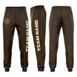 Personalized Fleece Jogger Sweatpants in Brown Cream for Ultimate Comfort Personalized Brown Cream Fleece Jogger Sweatpants