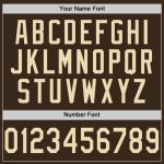 Personalized Baseball Jersey in Brown Cream Gold with Custom Name - Perfect for Fans and Players Personalized Brown Cream-Gold
