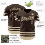 Personalized Brown Cream Baseball Jersey for Men and Women - Custom Line Jersey Personalized Brown Cream Line Baseball Jersey