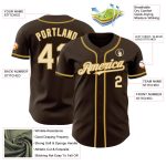 Personalized Brown Cream Gold Baseball Jersey | Custom Sports Apparel Personalized Brown Cream-Old Gold Baseball Jersey